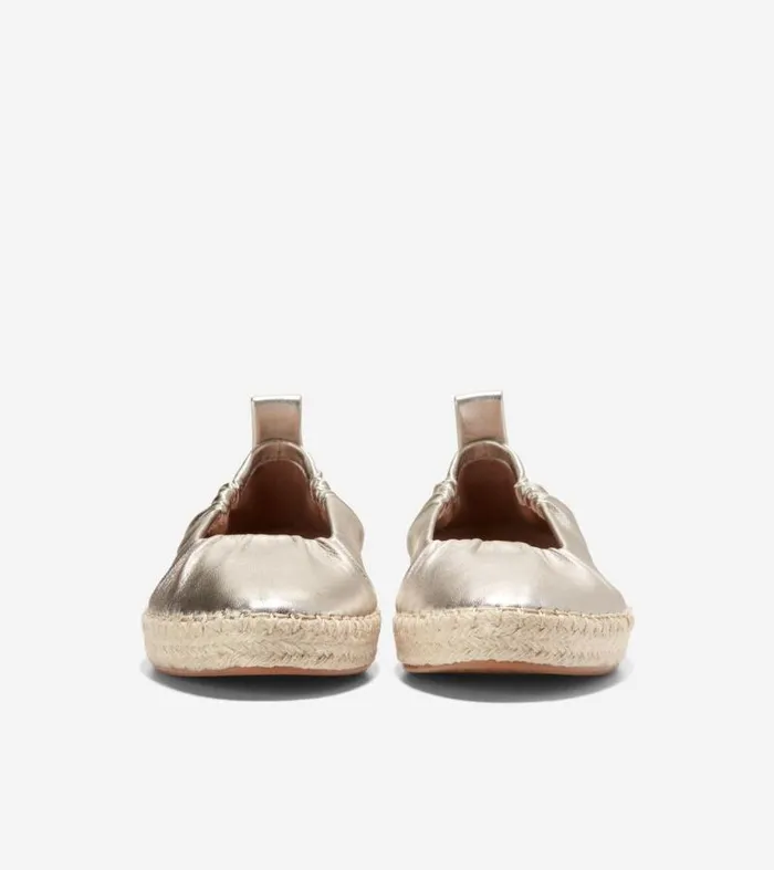 Women Flats and SlipOns Cole Haan Cloudfeel Seaboard Ballet Flats Soft Gold