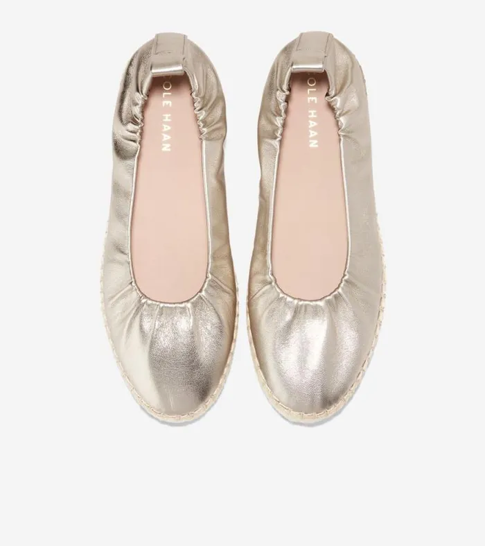 Women Flats and SlipOns Cole Haan Cloudfeel Seaboard Ballet Flats Soft Gold