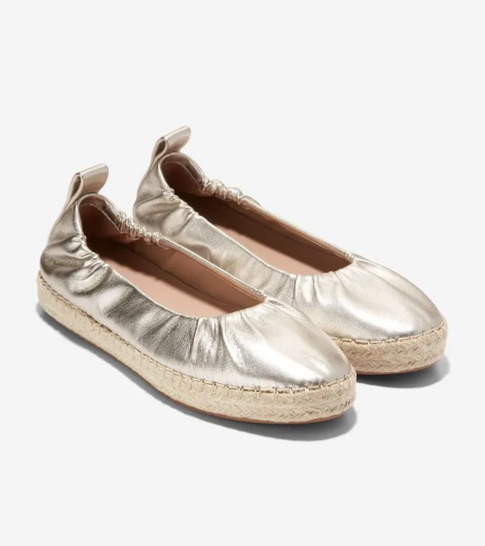 Women Flats and SlipOns Cole Haan Cloudfeel Seaboard Ballet Flats Soft Gold