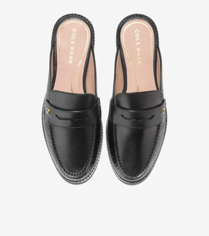 Women Flats and SlipOns Cole Haan Lux Pinch Penny Loafer Mules Black