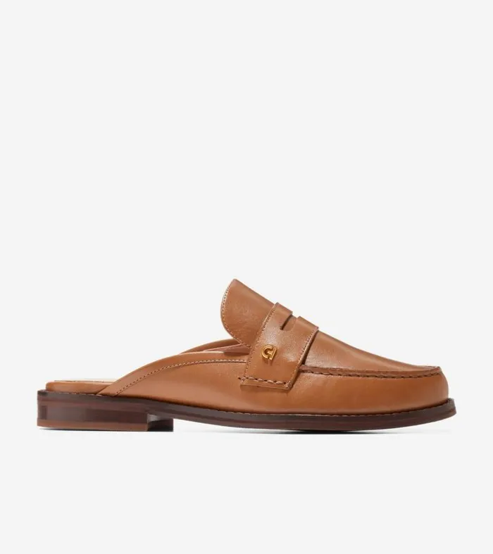 Women Flats and SlipOns Cole Haan Lux Pinch Penny Loafer Mules Pecan