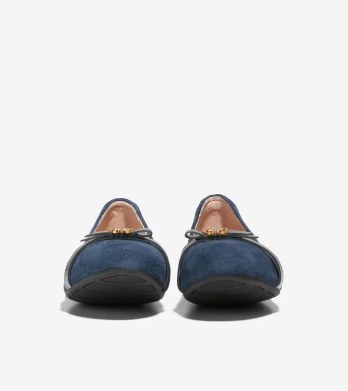 Women Flats and SlipOns Cole Haan Tova Bow Ballet Flats Navy Blazer