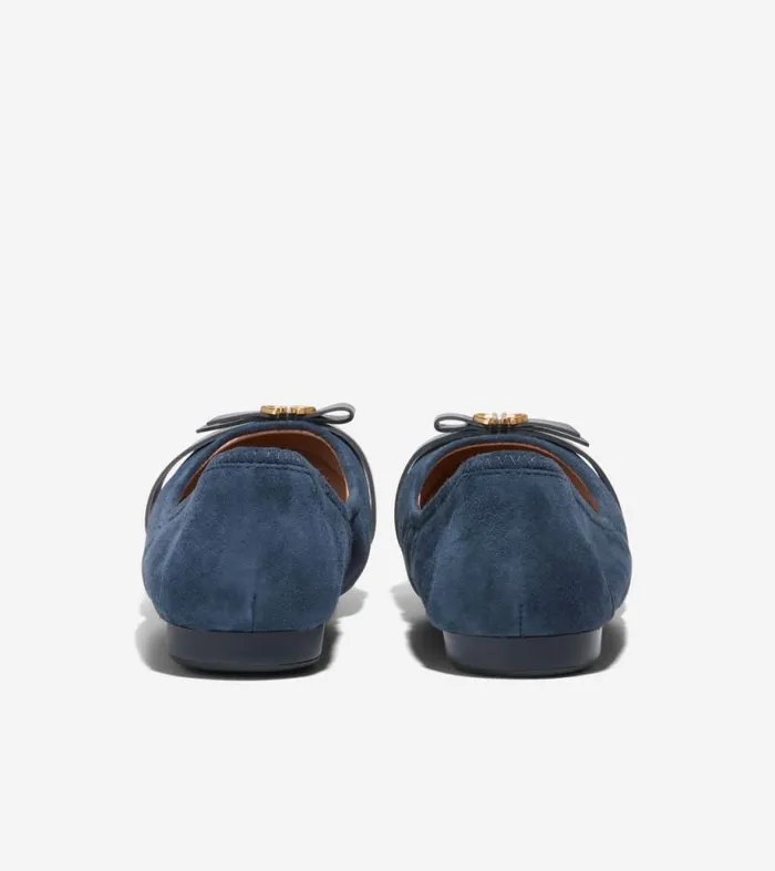 Women Flats and SlipOns Cole Haan Tova Bow Ballet Flats Navy Blazer