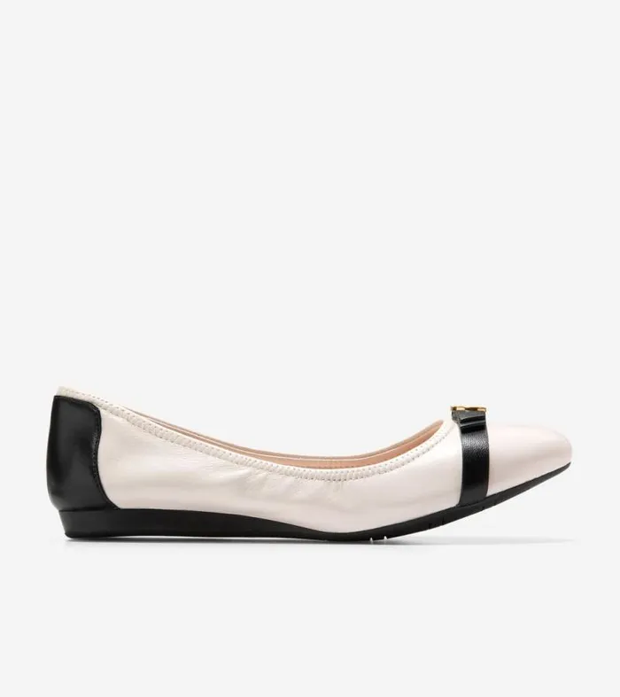 Women Flats and SlipOns Cole Haan Tova Bow Ballet Ivoryblack