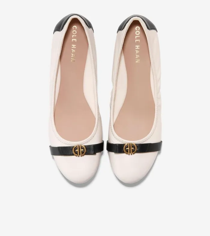 Women Flats and SlipOns Cole Haan Tova Bow Ballet Ivoryblack Women Flats and SlipOns Cole Haan Tova Bow Ballet Ivoryblack