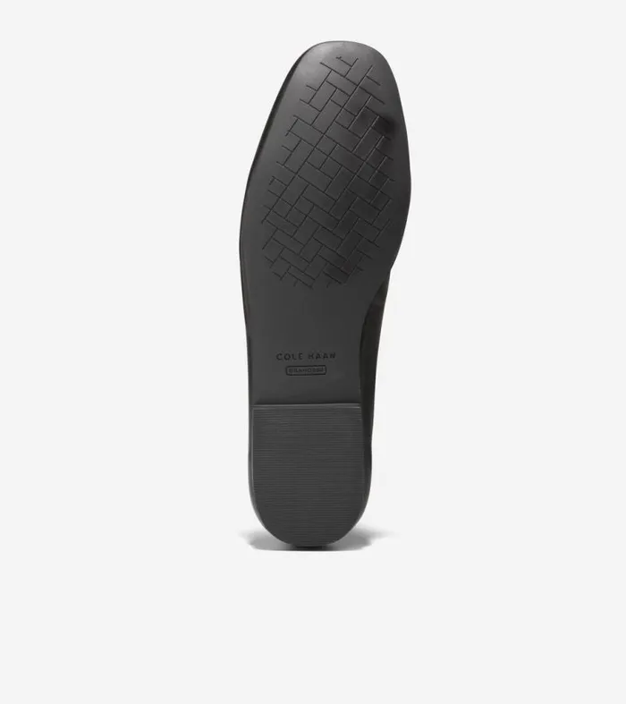Women Flats and SlipOns Cole Haan York Bow Loafers Black Leather