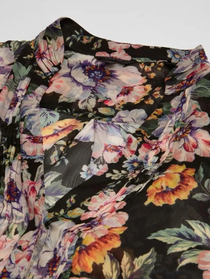 Women Floral Print Blouse Floral Black Guess Tops And Shirts