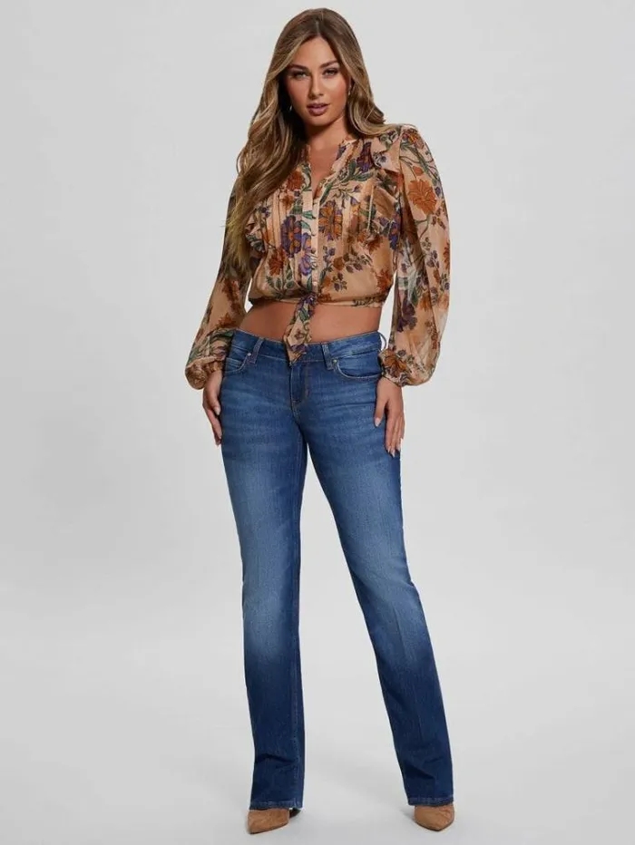 Women Floral Print Blouse Floral Pink Guess Tops And Shirts