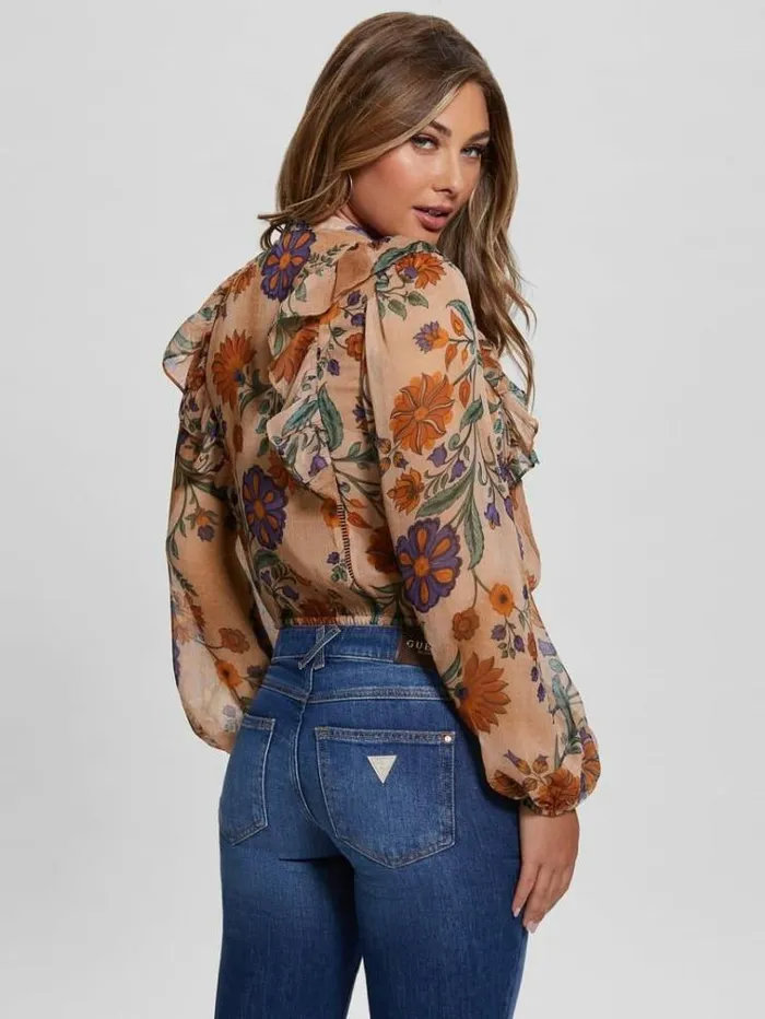 Women Floral Print Blouse Floral Pink Guess Tops And Shirts