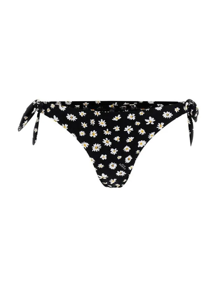 Women Floral Print Brazilian Bikini Bottom Black Multi Guess Beachwear