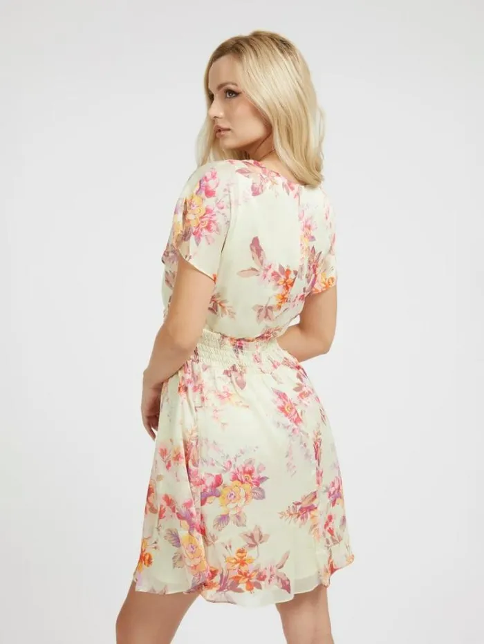 Women Floral Print Dress Floral Pink Guess Dresses And Jumpsuits