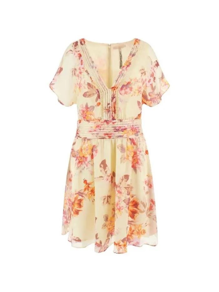 Women Floral Print Dress Floral Pink Guess Dresses And Jumpsuits