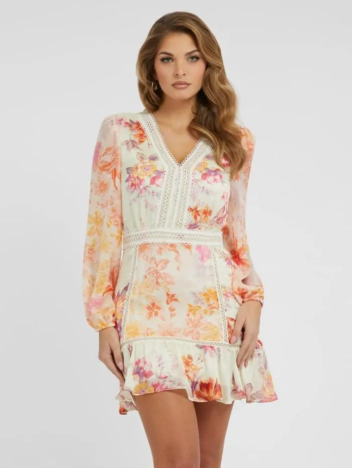 Women Floral Print Dress Multi Pink Guess Dresses And Jumpsuits