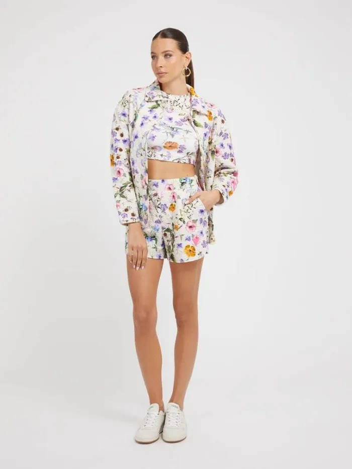 Women Floral Print Jacket Multicolor Pattern Guess Coats And Jackets