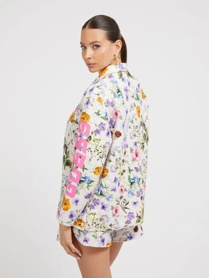 Women Floral Print Jacket Multicolor Pattern Guess Coats And Jackets