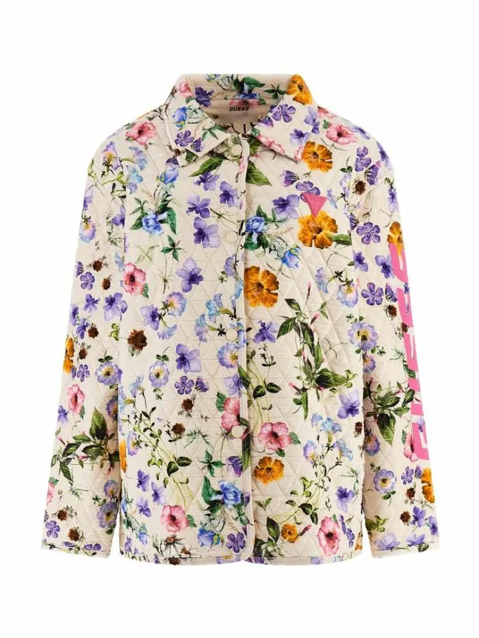 Women Floral Print Jacket Multicolor Pattern Guess Coats And Jackets