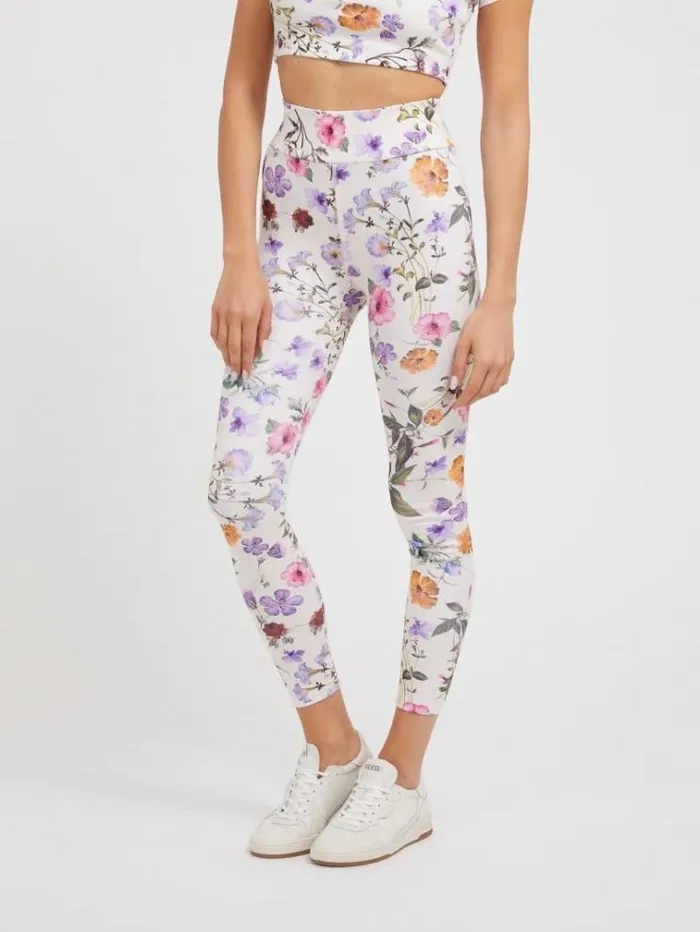 Women Floral Print Leggings Multicolor Pattern Guess Activewear