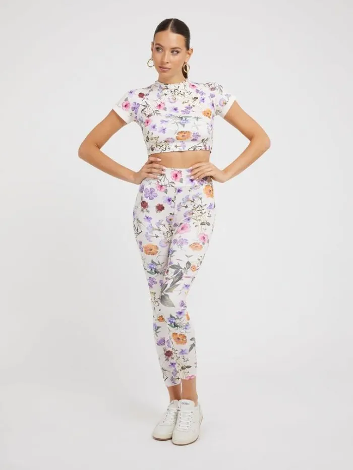 Women Floral Print Leggings Multicolor Pattern Guess Activewear
