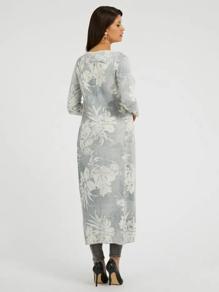 Women Floral Print Long Cardigan Green Multi Guess Knitwear And Sweatshirts