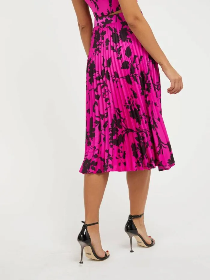 Women Floral Print Pleated Skirt Floral Pink Guess Skirts And Shorts
