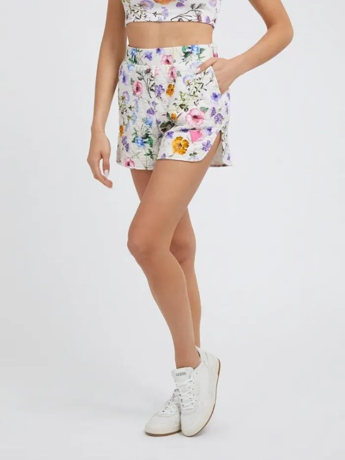 Women Floral Print Shorts Multicolor Pattern Guess Activewear