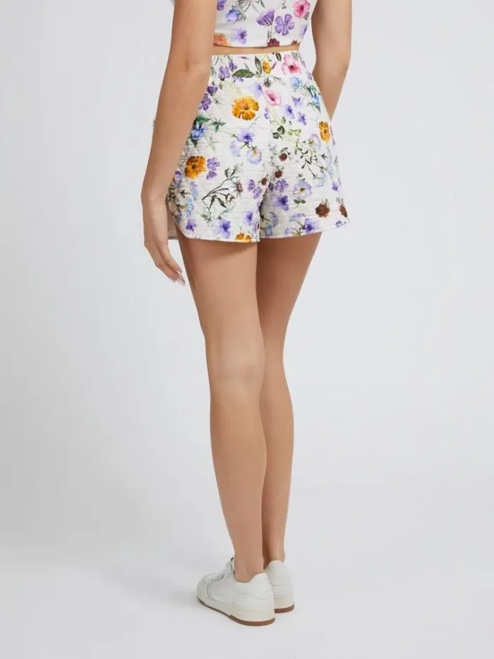 Women Floral Print Shorts Multicolor Pattern Guess Activewear