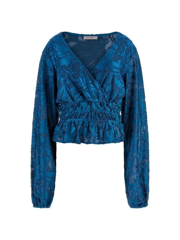 Women Floral Print Top Blue Guess Tops And Shirts
