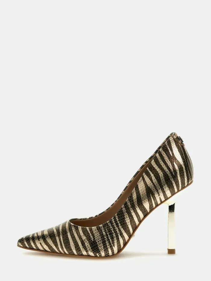 Women Foiled Cianci Court Shoes Brown Multi Guess Heels