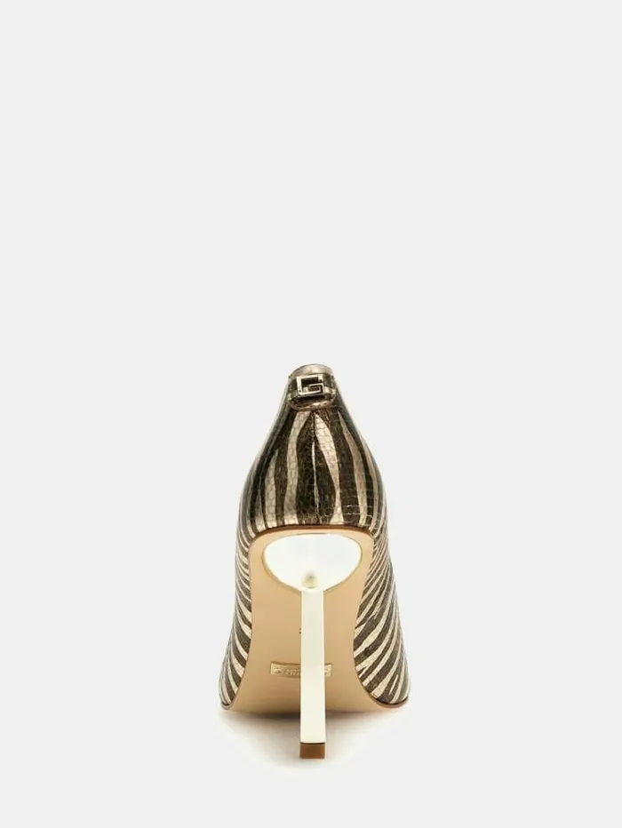 Women Foiled Cianci Court Shoes Brown Multi Guess Heels