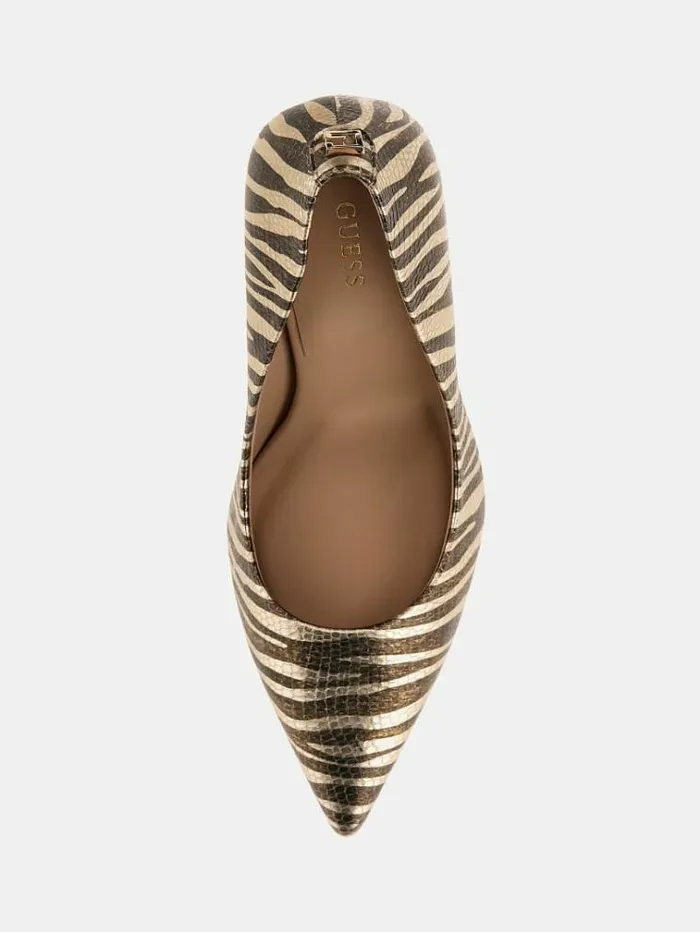 Women Foiled Cianci Court Shoes Brown Multi Guess Heels