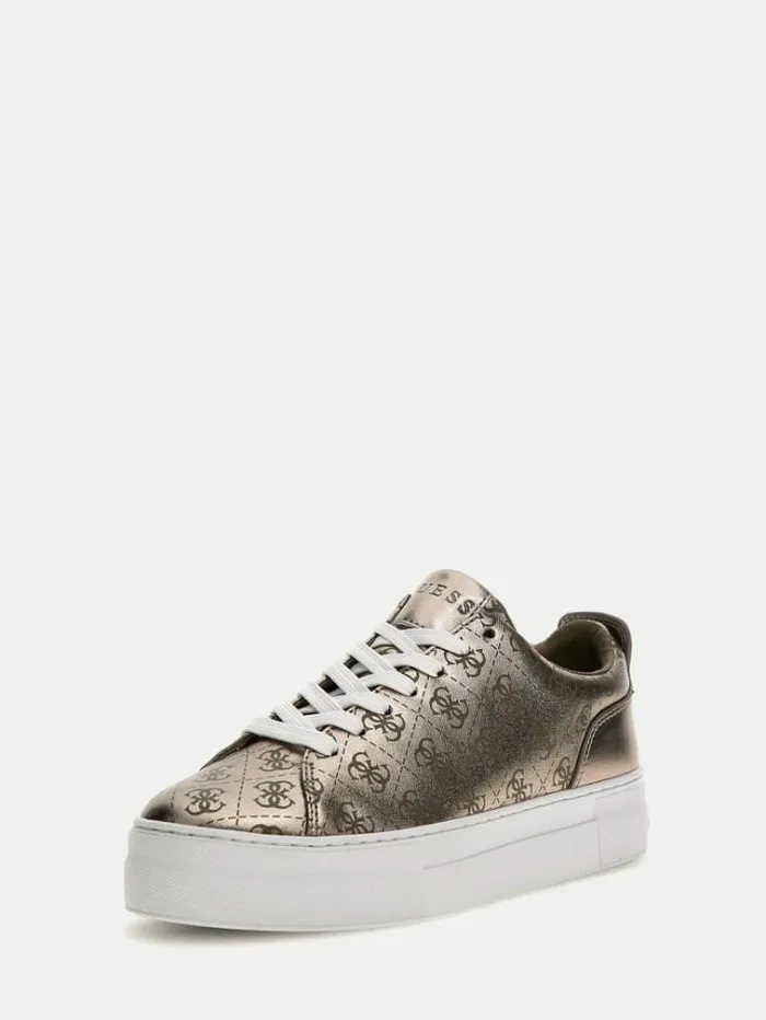 Women Foiled Gianele Sneakers Silver Guess Sneakers