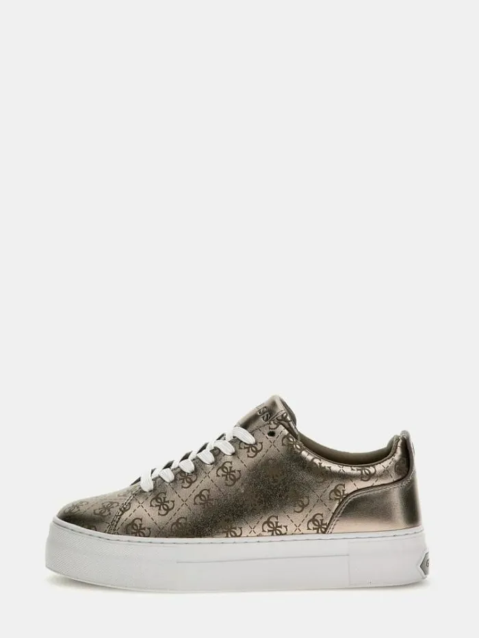 Women Foiled Gianele Sneakers Silver Guess Sneakers