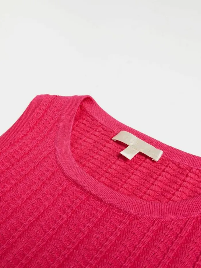 Women Fringed Sweater Top Fuchsia Guess Tops And Shirts