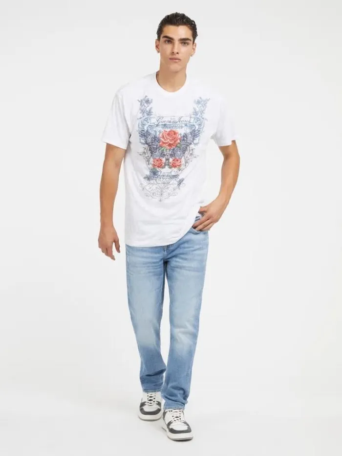 Women Front And Back Print Tshirt Multicolor Pattern Guess Tshirts