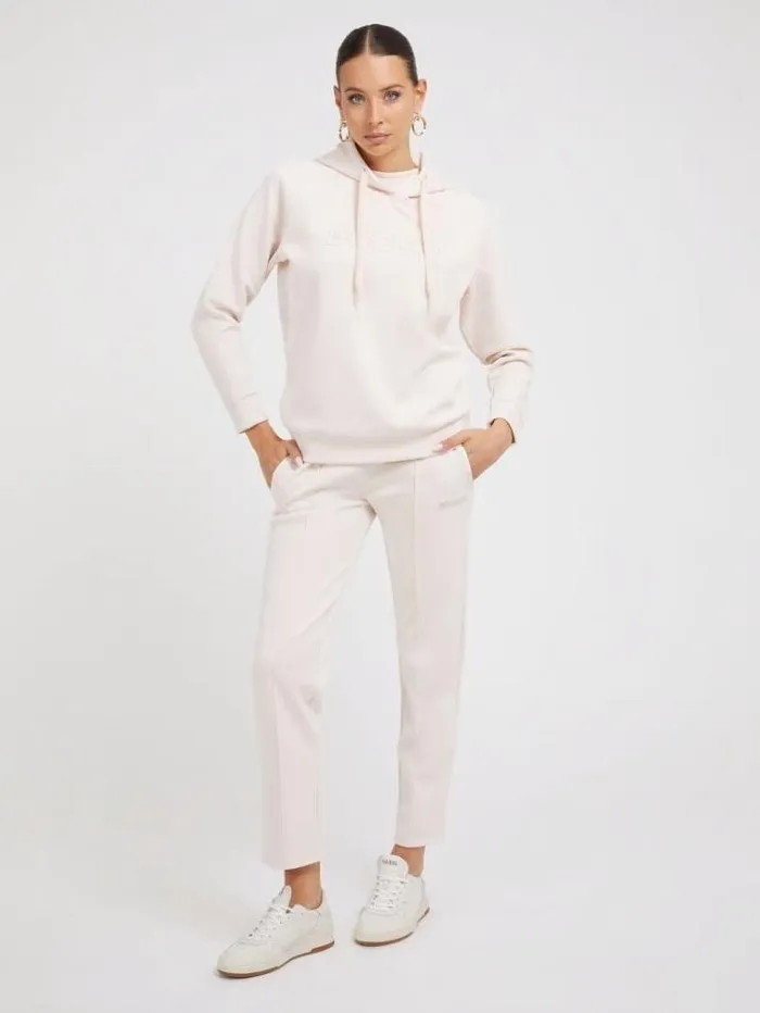 Women Front Logo Crop Top Light Pink Guess Activewear
