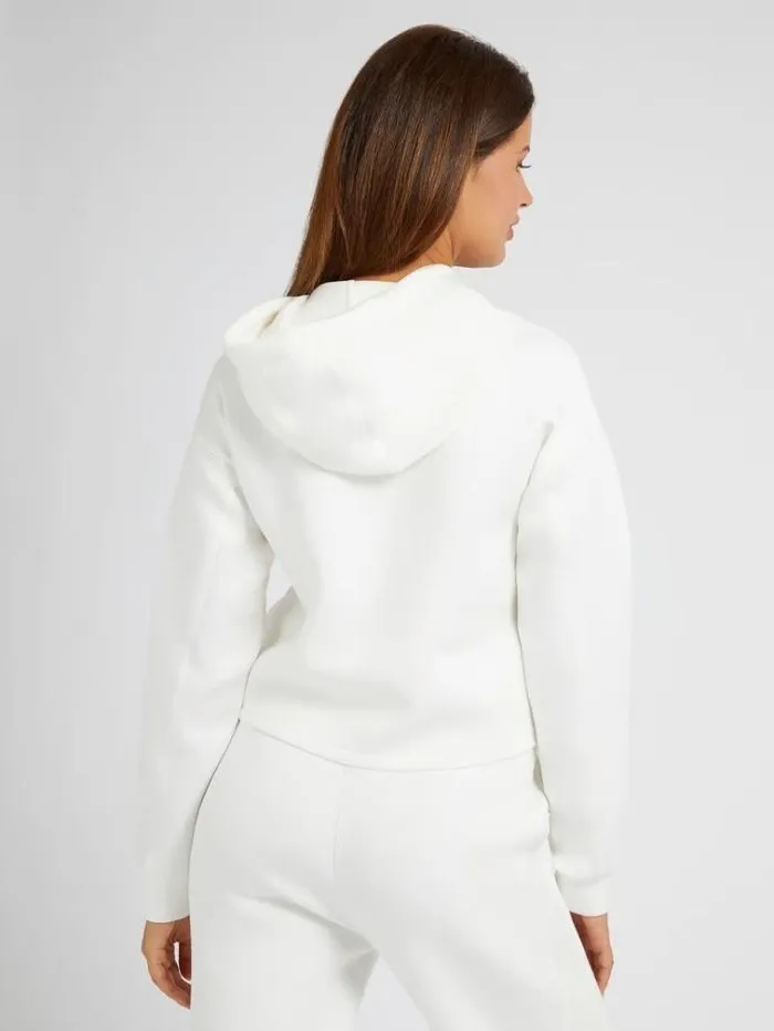 Women Front Logo Sweatshirt White Guess Knitwear And Sweatshirts