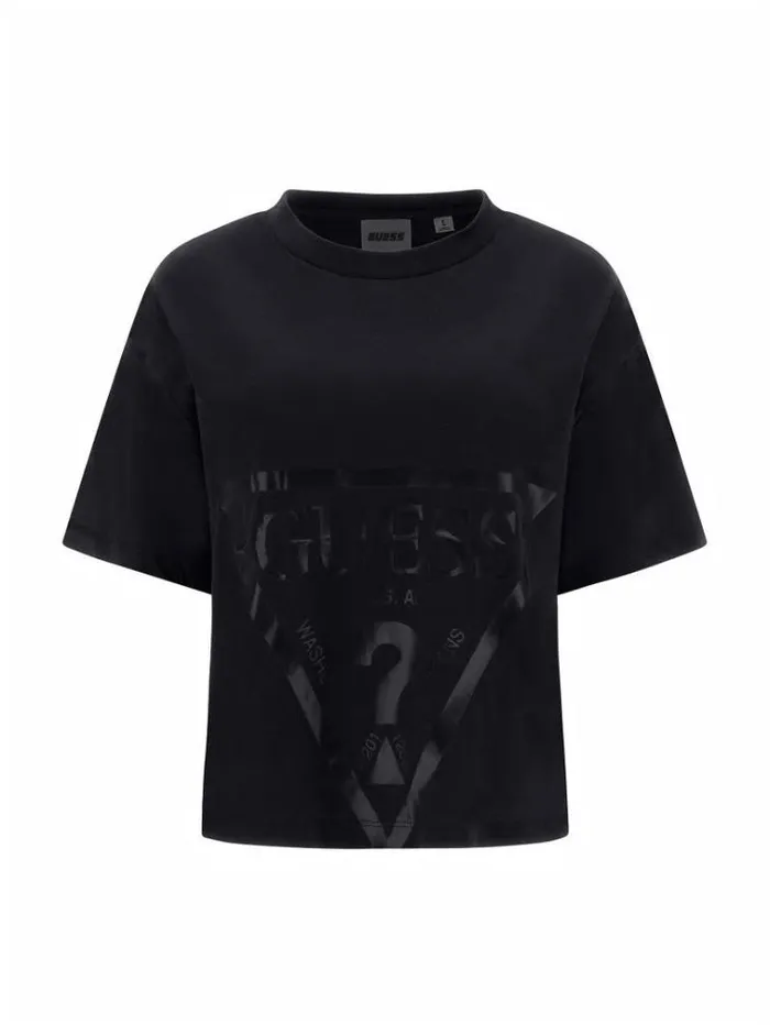 Women Front Logo Tshirt Black Guess Tshirts