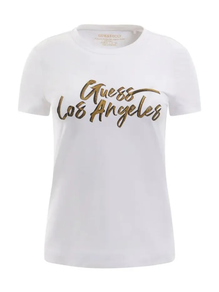 Women Front Logo Tshirt White Guess Tshirts