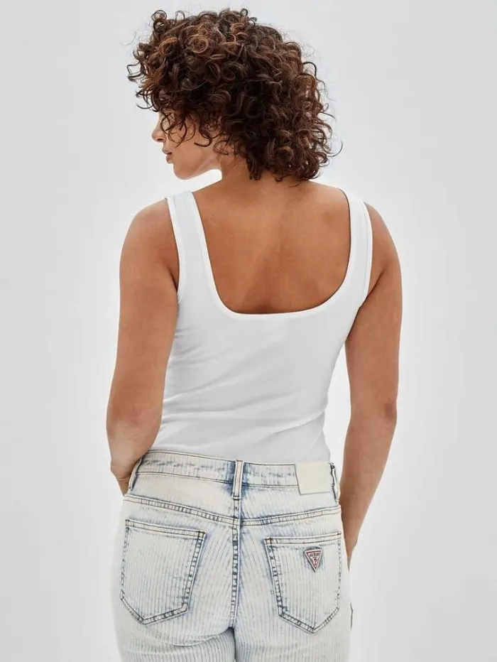 Women Front Print Body White Guess Tops And Shirts