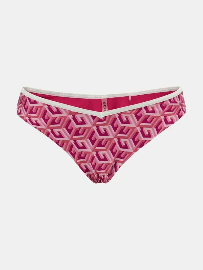Women G Cube Brief Bikini Bottom Pink Guess Beachwear