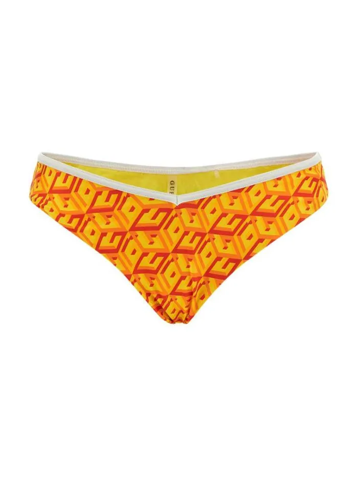 Women G Cube Brief Bikini Bottom Yellow Guess Beachwear
