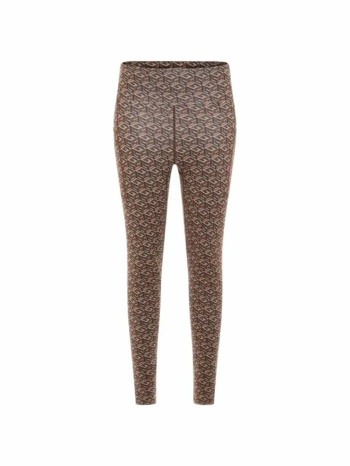 Women G Cube Logo Leggings Brown Multi Guess Activewear