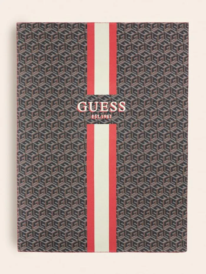 Women G Cube Logo Pile Blanket Brown Guess Home Collection