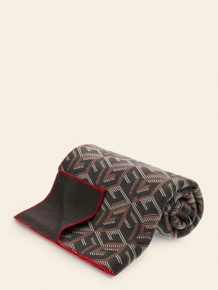 Women G Cube Logo Pile Blanket Brown Guess Home Collection