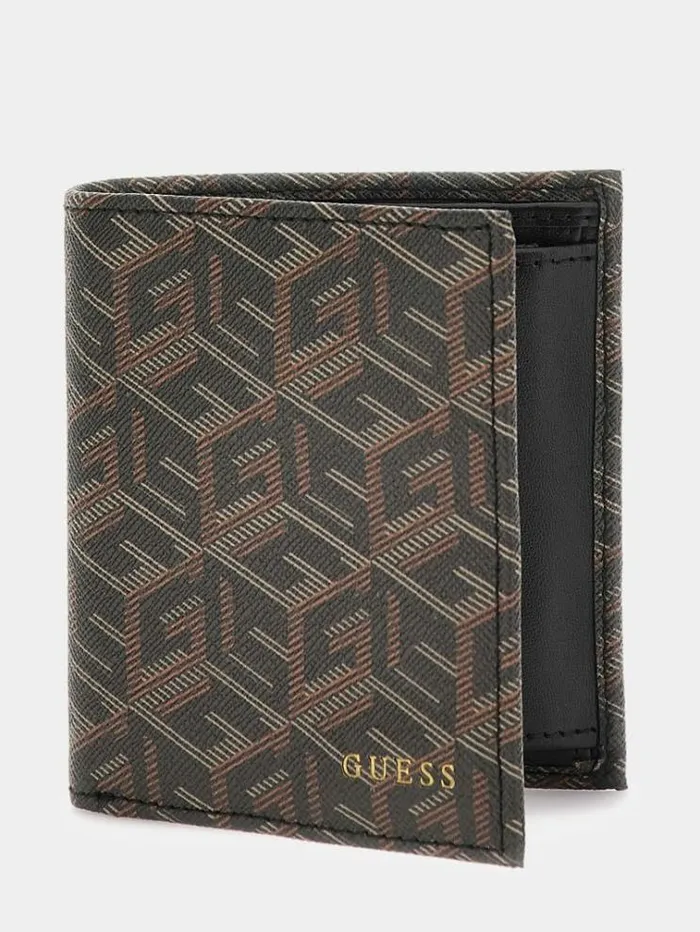 Women G Cube Logo Wallet And Keychain Set Black Guess Wallets