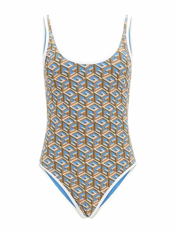 Women G Cube Sporty One Piece Brown Guess Beachwear