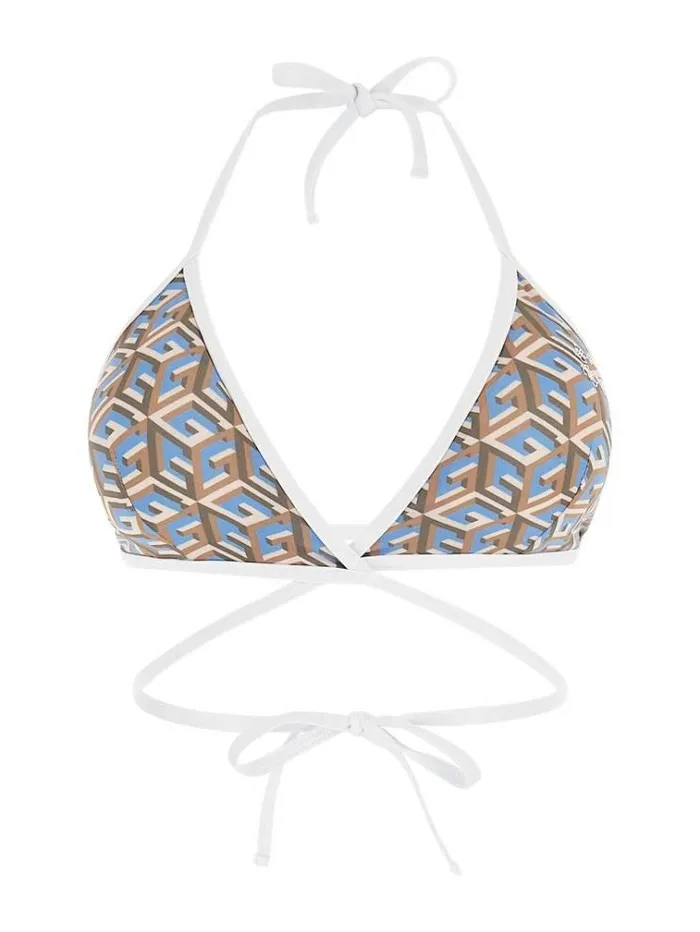 Women G Cube Triangle Bikini Bra Brown Guess Beachwear