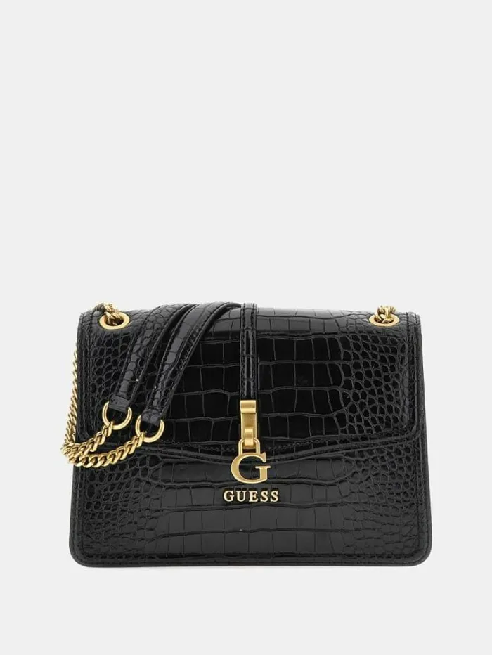 Women G James Croclook Crossbody Black Guess Crossbody Bags