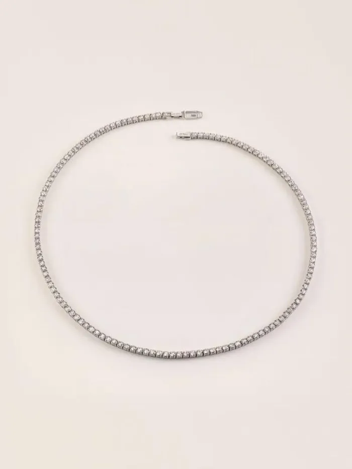 Women g Tennis Necklace Silver Guess Jewellery