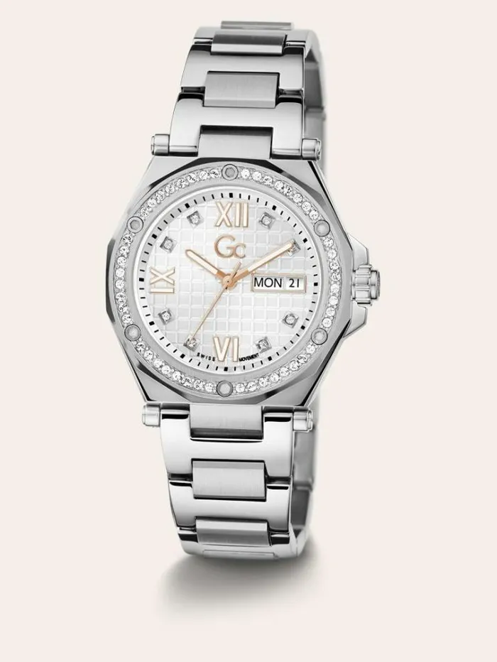 Women Gc Ceramic Chronograph Watch Silver Guess Watches